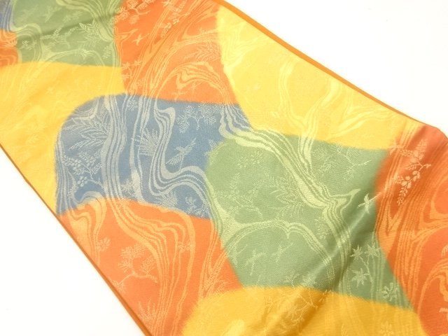 JAPANESE KIMONO / FUKURO OBI / SILK / WOVEN FLOWERS & BIRDS